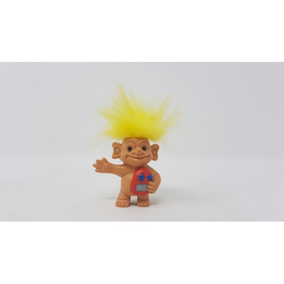 Troll    baladeur  jaune  vintage – figurine  Embout de crayon ou stylo